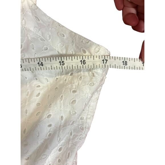 GAP White Apron Maxi Multitier Sun Dress Sundress Eyelet Cotton Women's 8 Tall - Picture 5 of 12